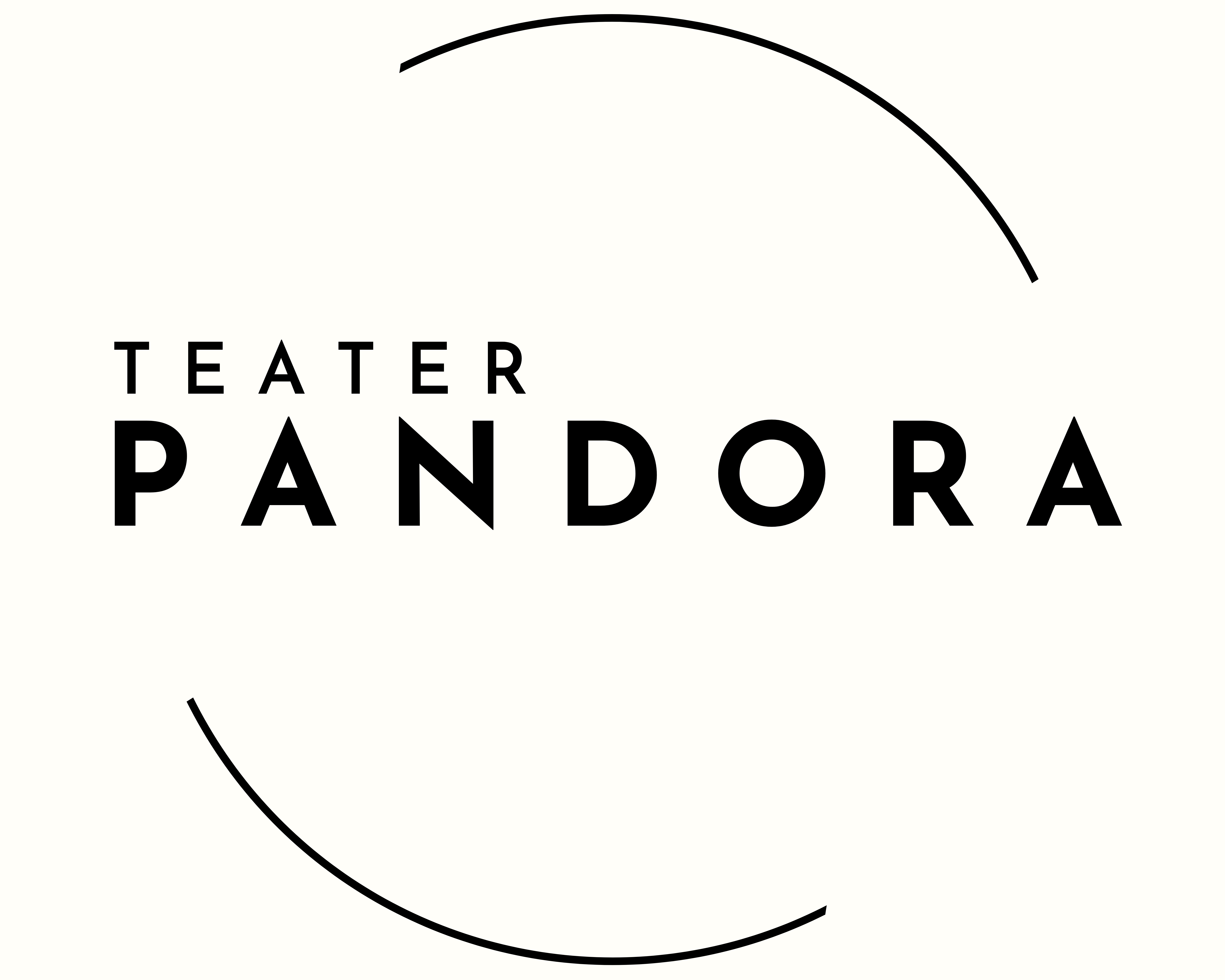 Nyt Logo Teater Pandora hvid baggrund sort tekst