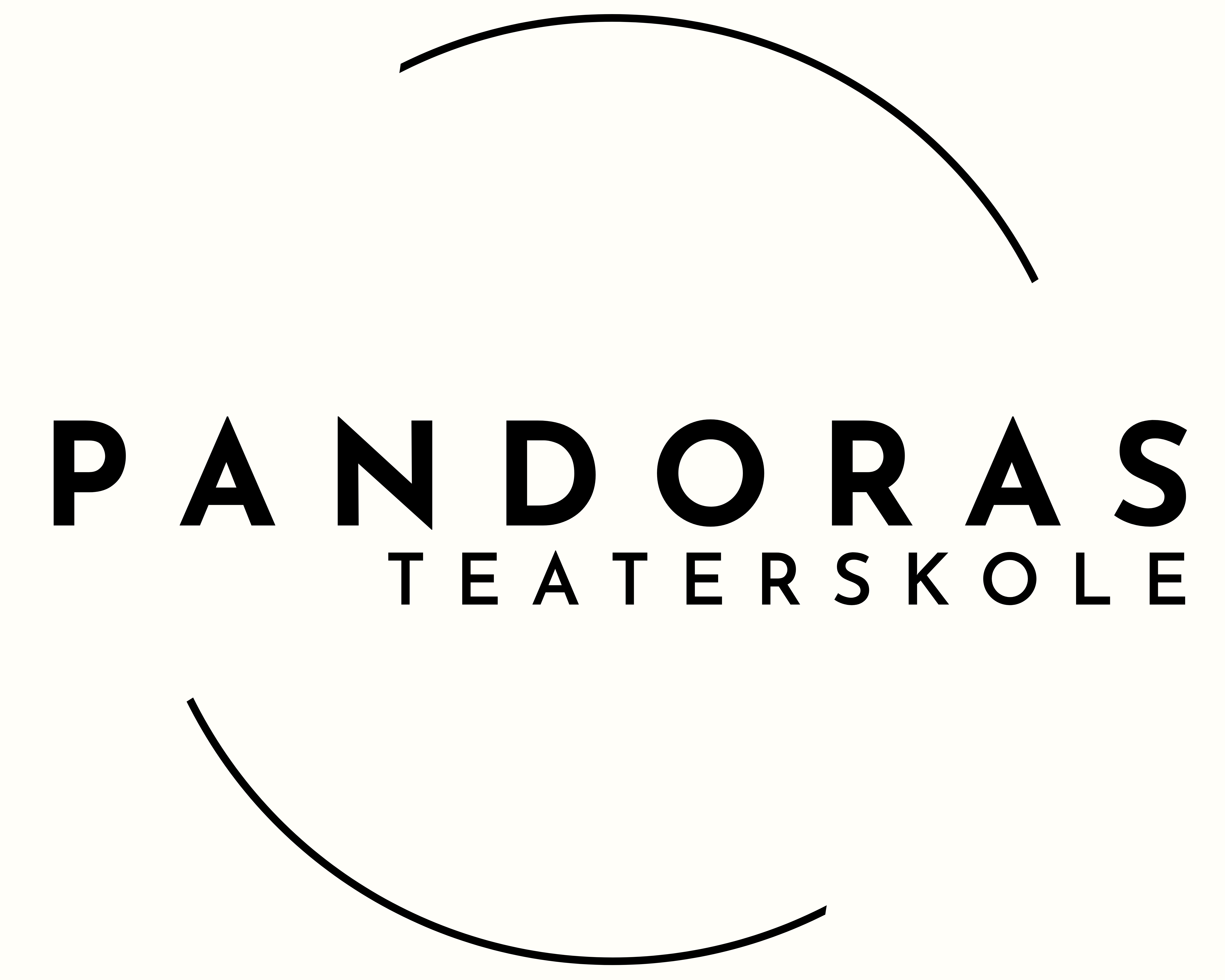 Nyt Logo Teater Pandora hvid baggrund sort tekst